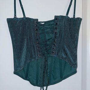 Urban Outfitters Replay Velvet Waffle Corset